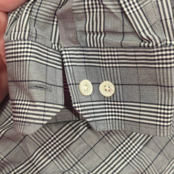 Todd Snyder Black and white checkered long sleeve dress shirt - Picture 7 of 7